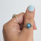 Round Labradorite Ring in Sterling Silver