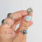 Round Labradorite Ring in Sterling Silver