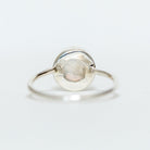 Round Moonstone Ring, Delicate Silver Ring