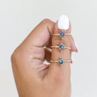 Cute Labradorite Ring, Silver Dot Ring
