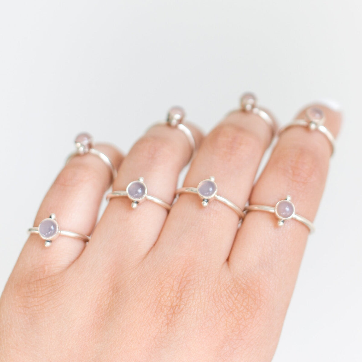 Sterling Silver Rose Quartz Ring, Crystal Quartz Ring