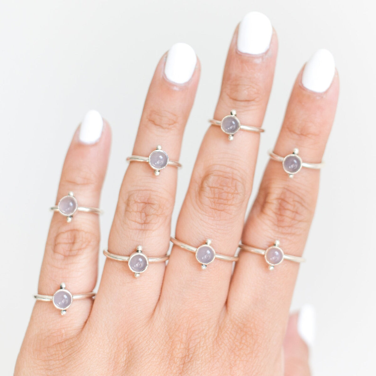 Sterling Silver Rose Quartz Ring, Crystal Quartz Ring