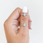 Pear Larimar Sterling Silver Ring