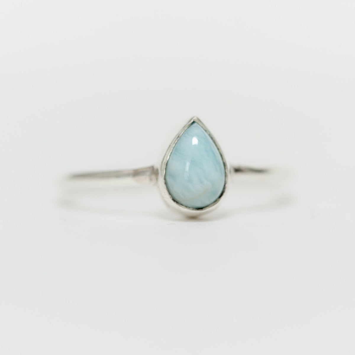 Pear Larimar Sterling Silver Ring