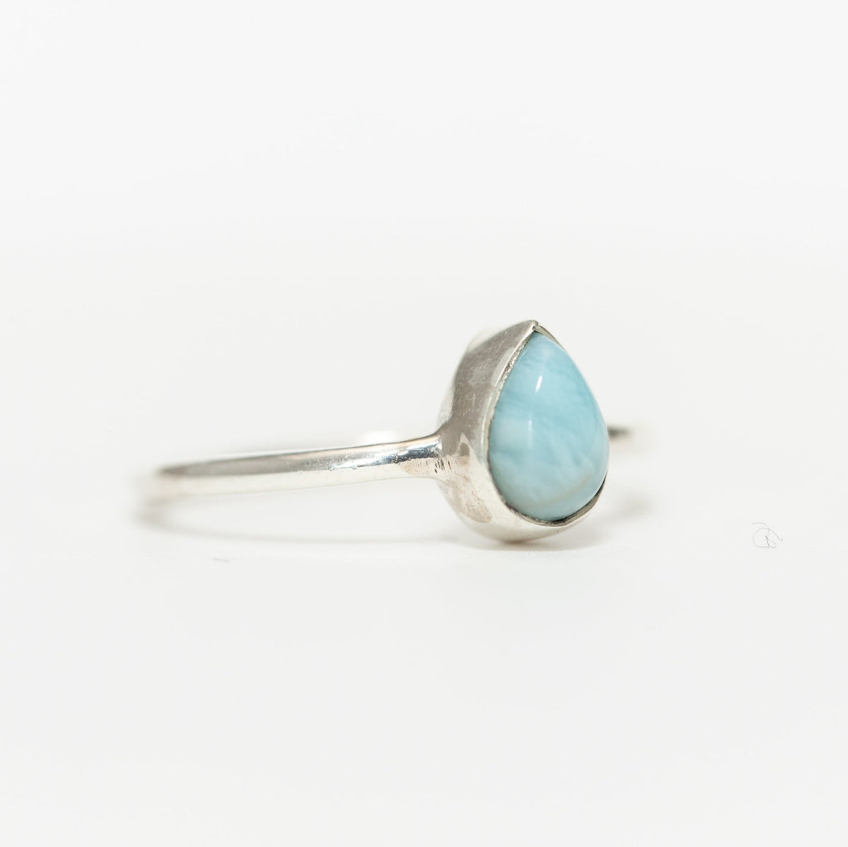 Pear Larimar Sterling Silver Ring