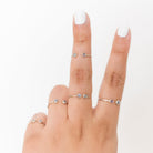 Labradorite Adjustable Dainty Stacking Ring, Thin Silver Rings