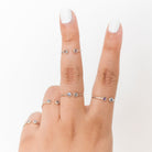 Labradorite Adjustable Dainty Stacking Ring, Thin Silver Rings