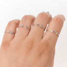 Labradorite Adjustable Dainty Stacking Ring, Thin Silver Rings