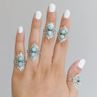 Larimar Boho Ring, Silver Cocktail Ring