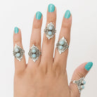 Larimar Boho Ring, Silver Cocktail Ring