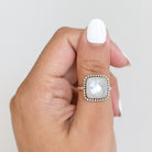 Natural Moonstone Ring in Solid Sterling Silver