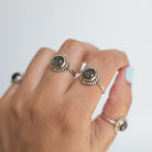 Round Labradorite Ring in Sterling Silver