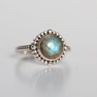 Round Labradorite Ring in Sterling Silver