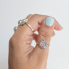 Round Moonstone Ring in Sterling Silver
