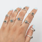 Square Labradorite Ring in Sterling Silver