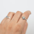 Square Rainbow Moonstone Ring in Sterling Silver