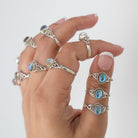 Angel Aura Quartz Ring, Silver infinity Ring