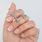 Angel Aura Quartz Ring, Silver infinity Ring