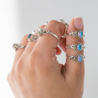 Angel Aura Quartz Ring, Silver infinity Ring