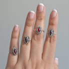 Marquise Garnet Ring, Natural Garnet, Gypsy Boho Ring