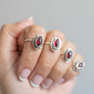 Marquise Garnet Ring, Natural Garnet, Gypsy Boho Ring