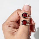 Faceted Garnet Ring, Red Garnet Jewelry