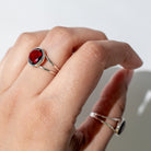 Faceted Garnet Ring, Red Garnet Jewelry