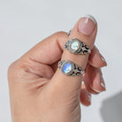 Oval Moonstone Ring in Solid Sterling Silver