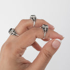 Oval Black Onyx Ring in Solid Sterling Silver