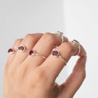 Minimalist Ruby Ring, Pear Ruby Birthstone Ring