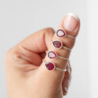 Minimalist Ruby Ring, Pear Ruby Birthstone Ring