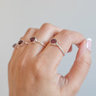 Minimalist Ruby Ring, Pear Ruby Birthstone Ring