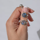 Labradorite Ring - Round Stone Sterling Silver Ring