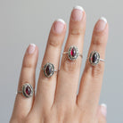 Marquise Garnet Ring, Natural Garnet, Gypsy Boho Ring