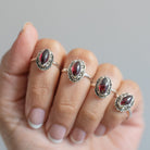 Marquise Garnet Ring, Natural Garnet, Gypsy Boho Ring