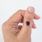 Faceted Garnet Ring, Red Garnet Jewelry