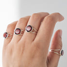Faceted Garnet Ring, Red Garnet Jewelry