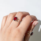 Faceted Garnet Ring, Red Garnet Jewelry