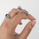 Oval Black Onyx Ring in Solid Sterling Silver