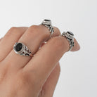 Oval Black Onyx Ring in Solid Sterling Silver