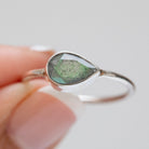 Minimalist Labradorite Ring, Pear Labradorite Ring