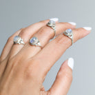 Blue Moonstone Ring, Delicate Silver Ring