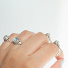 Blue Moonstone Ring, Delicate Silver Ring