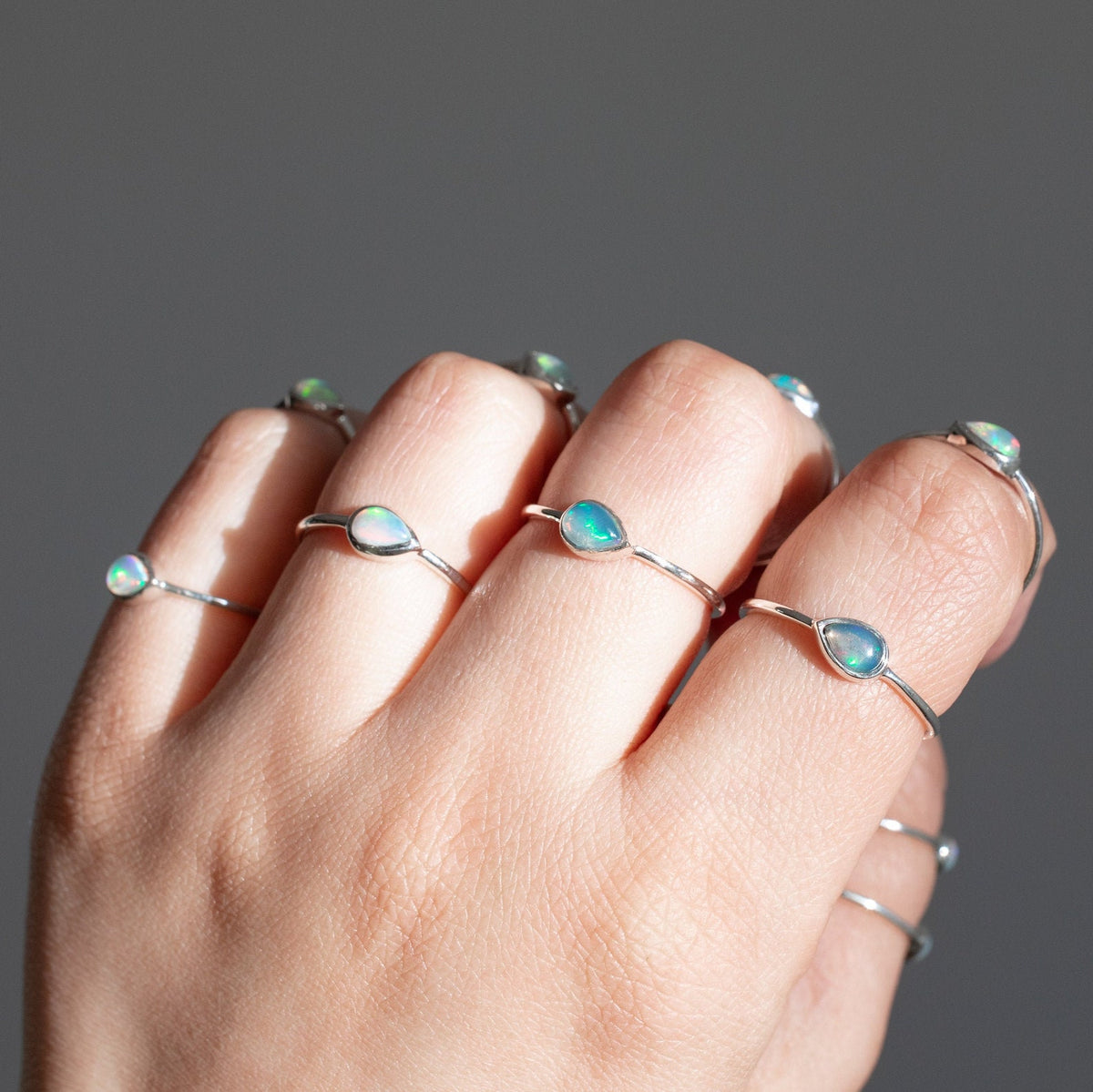 Dainty Opal Ring, Ethiopian Opal Ring