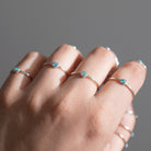 Dainty Opal Sterling Silver Ring, Tiny Ethiopian Opal Ring