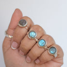 Faceted Labradorite Chunky Silver Ring
