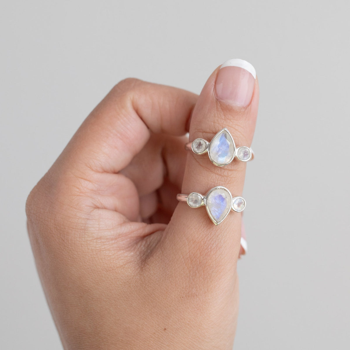 Teardrop Moonstone Sterling Silver Ring