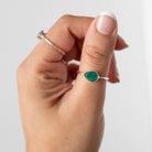 Minimalist Emerald Ring, Pear Emerald Birthstone Ring