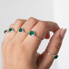 Minimalist Emerald Ring, Pear Emerald Birthstone Ring