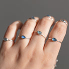Dainty Labradorite Ring, Teardrop Ring